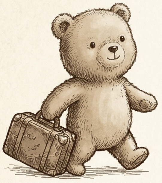 A bear gazing out of an aeroplane window